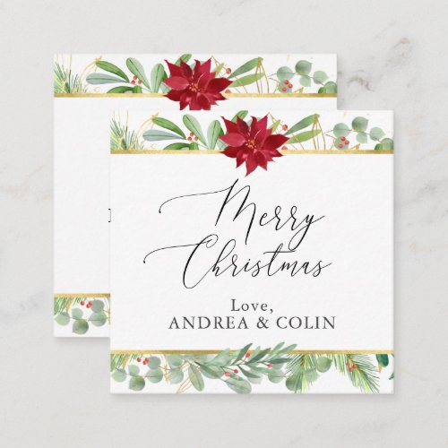 Christmas Poinsettia Holiday Party Favor Tags