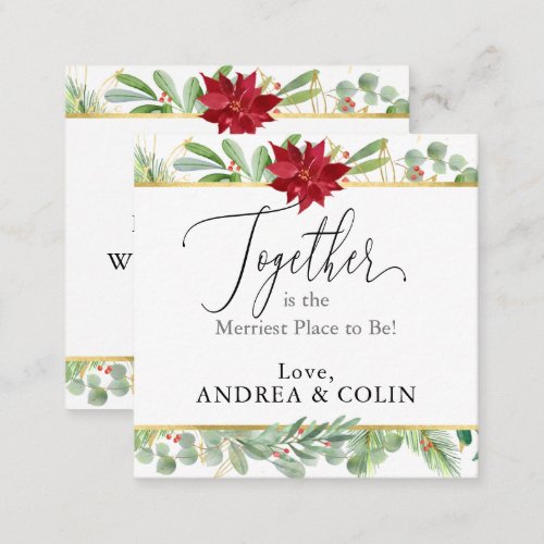 Christmas Poinsettia Holiday Wedding Favor Tags