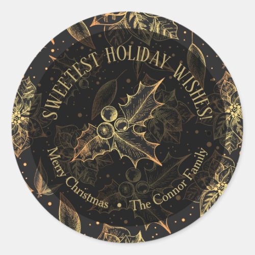 Christmas Poinsettia Homemade Food Holiday Baking Classic Round Sticker