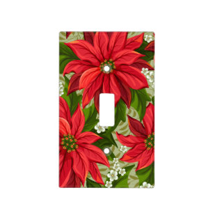 Christmas Poinsettia Light Switch Cover