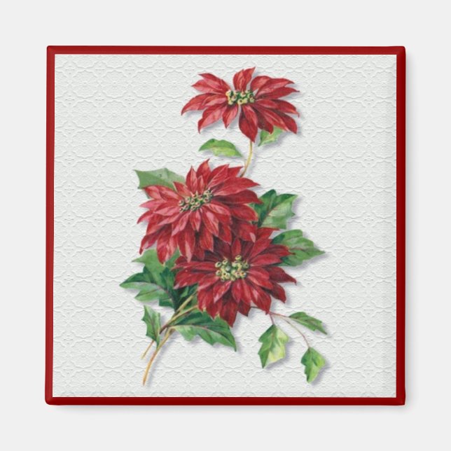 Christmas Poinsettia Magnet (Front)