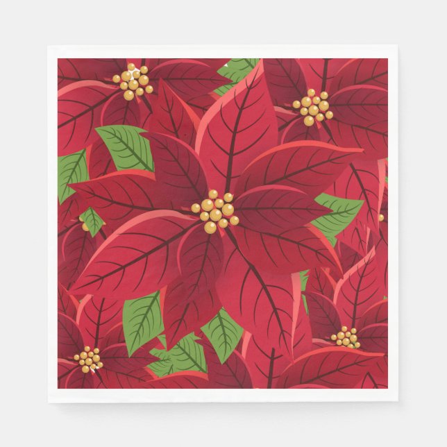 Christmas Poinsettia   Napkins (Front)