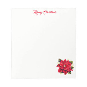 Christmas Poinsettia Notepad