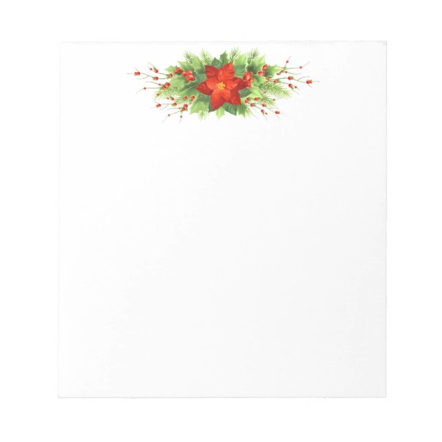 Christmas Poinsettia Notepad (Front)