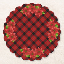 Christmas Poinsettia Paper Coaster