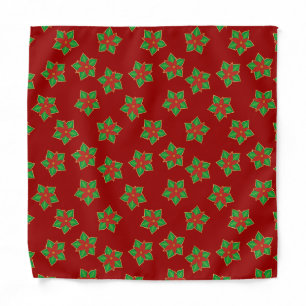 Christmas Poinsettia Pattern Bandana