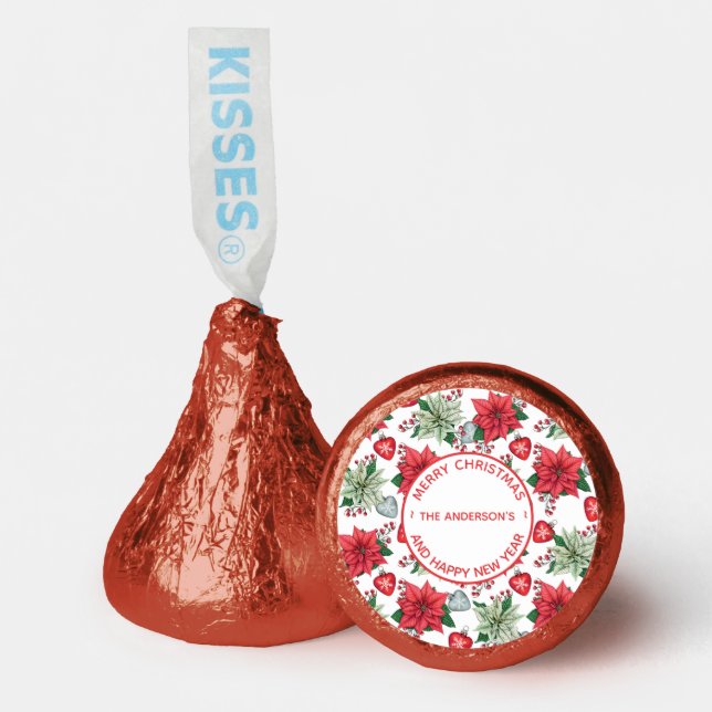 Christmas Poinsettia Pattern Hershey®'s Kisses® (Front)