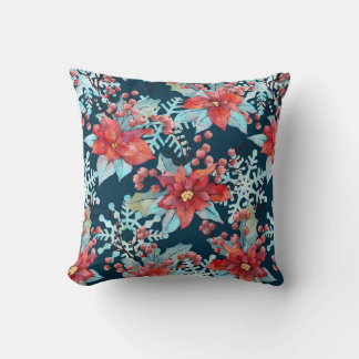 Christmas Poinsettia Pillow