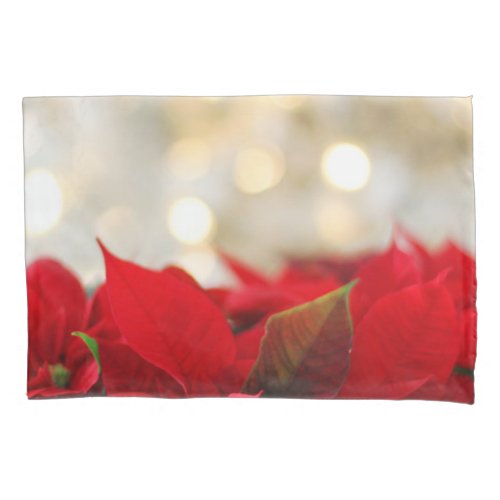 Christmas Poinsettia Pillow Case