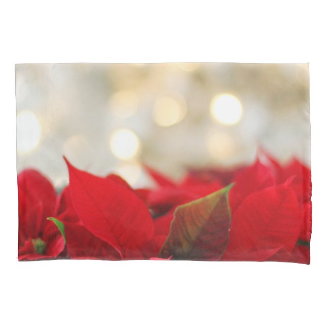 Christmas Poinsettia Pillow Case (Front)