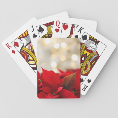 Christmas Poinsettia Poker Cards