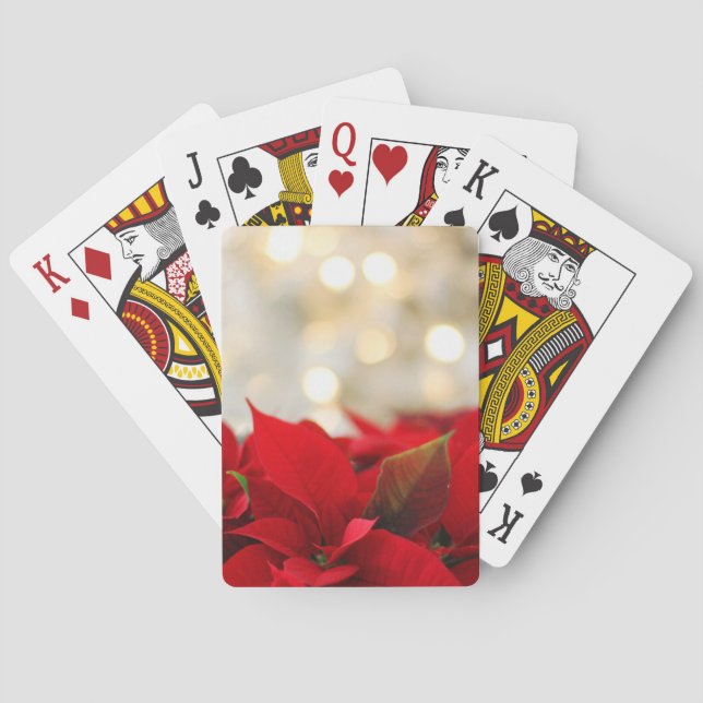 Christmas Poinsettia Poker Cards (Back)