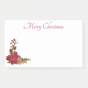 Christmas Poinsettia Post-It Notes