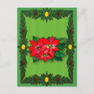 Christmas Poinsettia Postcard