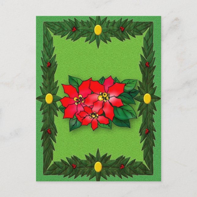 Christmas Poinsettia Postcard (Front)