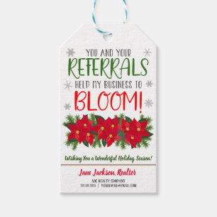 Christmas Poinsettia Realtor Gift Tags