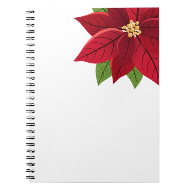 Christmas Poinsettia  Recipe Notebook (Front)