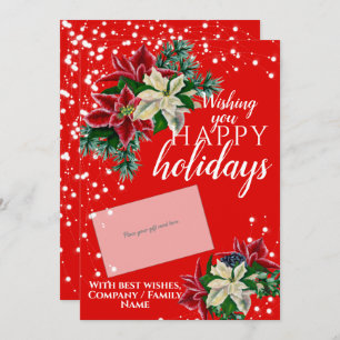 Christmas Poinsettia Red Gift Card Holder