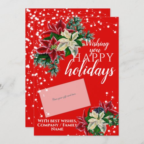 Christmas Poinsettia Red Gift Card Holder 