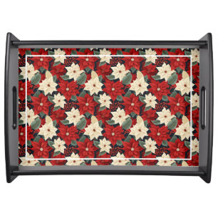 Christmas Poinsettia Serving Tray