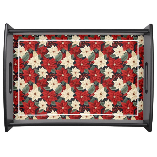 Christmas Poinsettia Serving Tray (Front)