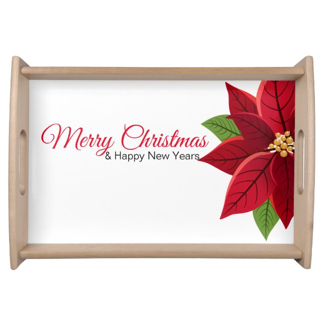 Christmas Poinsettia  Serving Tray (Front)