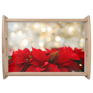 Christmas Poinsettia Serving Tray