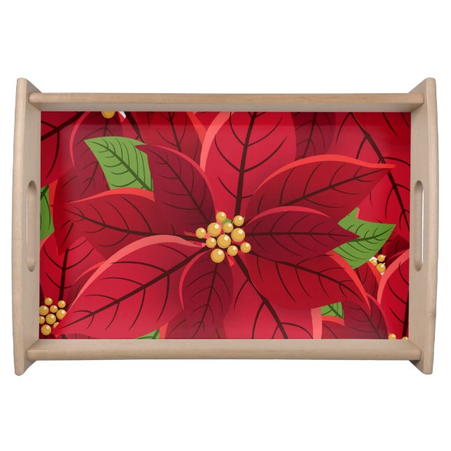 Christmas Poinsettia     Serving Tray (Front)