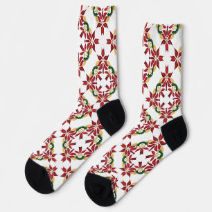 christmas poinsettia socks