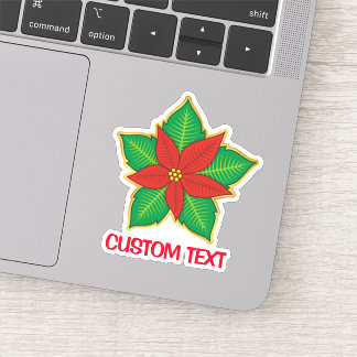 Christmas Poinsettia Sticker