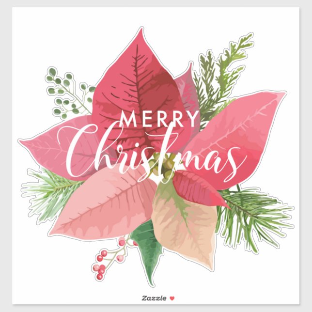 Christmas Poinsettia Sticker (Sheet)