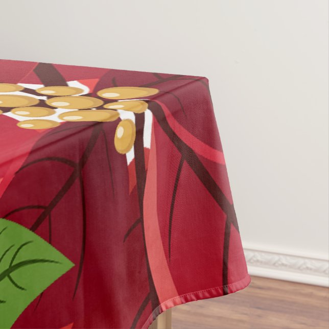 Christmas Poinsettia   Tablecloth (In Situ)