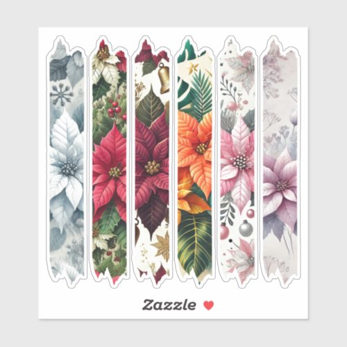 Christmas Poinsettia Washi Tape Planner Stickers