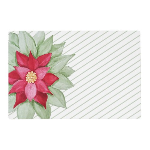 Christmas Poinsettia Watercolor Hand_painted Placemat