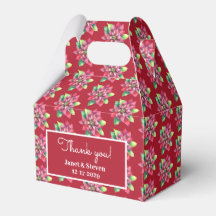 Christmas Poinsettia Wedding favor box