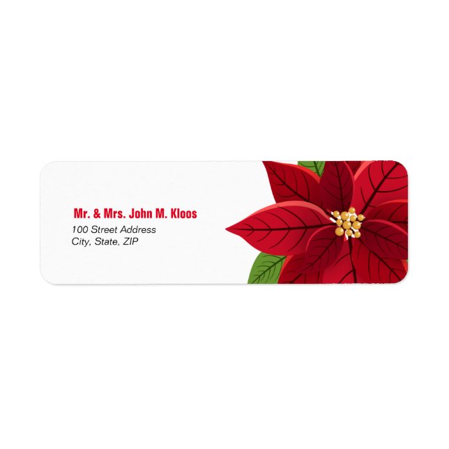 Christmas Poinsettia Wedding   Label (Front)