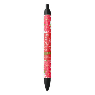 Christmas Poinsettia White Pen