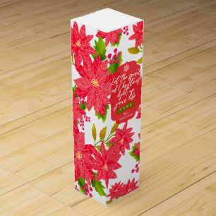 Christmas Poinsettia White Wine Box