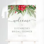 Christmas Poinsettia Winter Bridal Shower Welcome Foam Board<br><div class="desc">Beautiful bridal shower welcome sign featuring hand-painted botanical watercolor illustrations of poinsettia flowers,  winter greenery,  pine and spruce branches and holly berries. Perfect choice for Christmas weddings.</div>