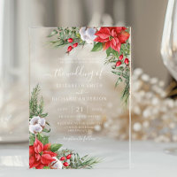 Christmas Poinsettia Winter Greenery Wedding