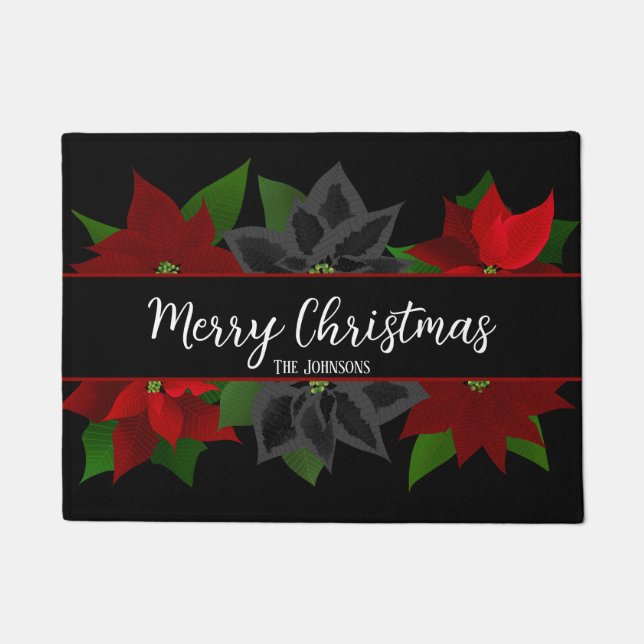 Christmas Poinsettias Doormat (Front)