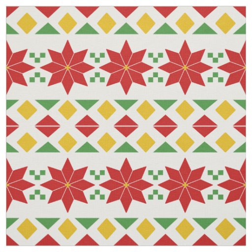 Christmas Poinsettias Fabric