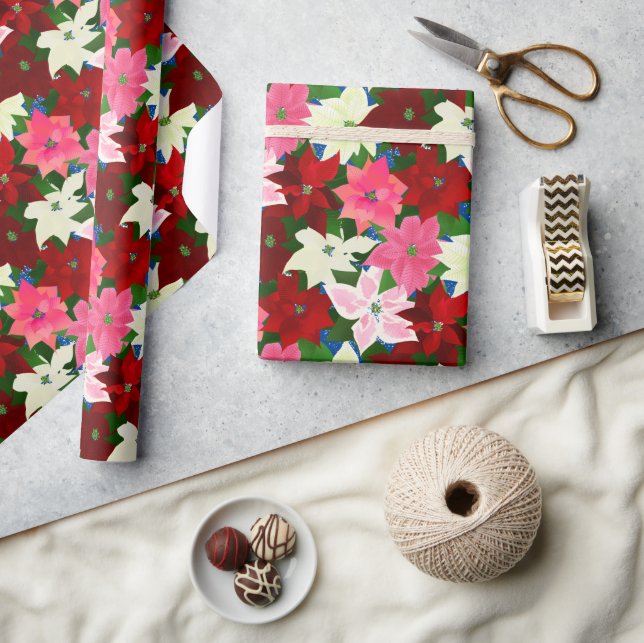 Christmas Poinsettias Wrapping Paper (Crafts)