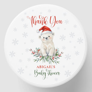 Christmas Polar Bear Baby Shower Thank you Mini Candle Favors