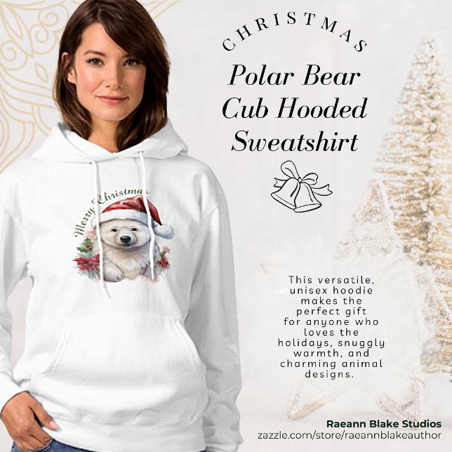 Christmas Polar Bear Cub Hooded Sweatshirt (Creator Uploaded)