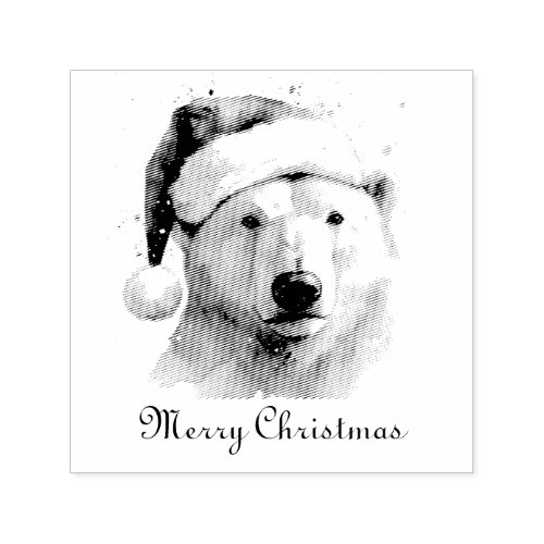 Christmas Polar Bear customizable Self_inking Stamp