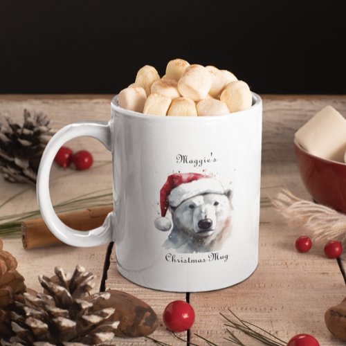 Christmas Polar Bear customizable Two_Tone Coffee Mug