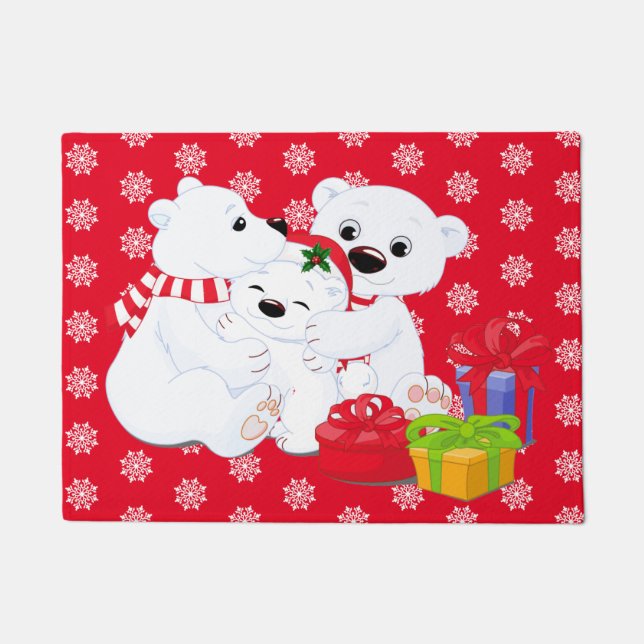 Christmas Polar Bear Doormat (Front)