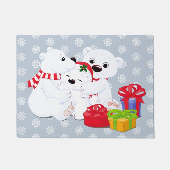 Christmas Polar Bear Doormat (Front)