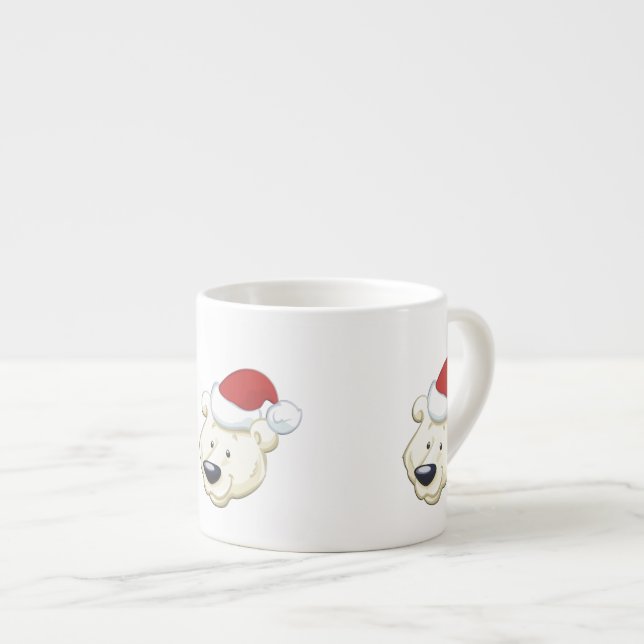 Christmas Polar Bear Espresso Cup (Front Right)